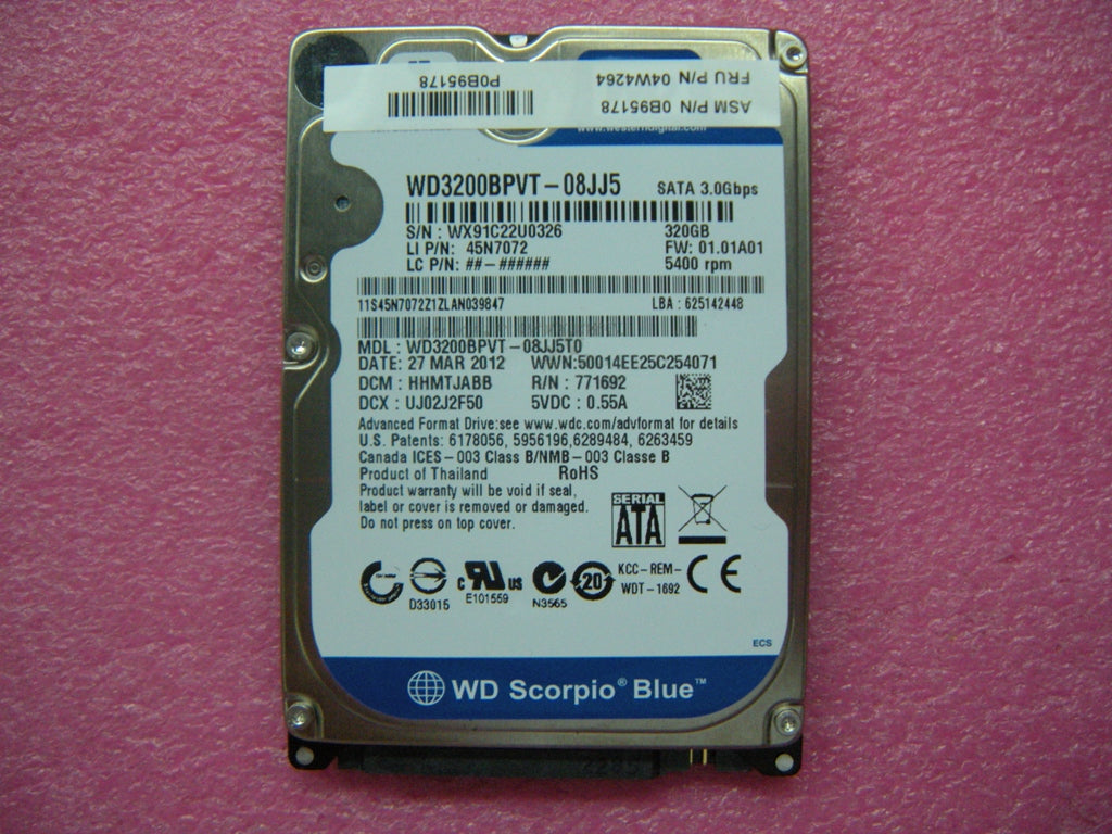 Lenovo Disk Tray-Lwgg 5400Rpm 320Gb 9 - 04W4264