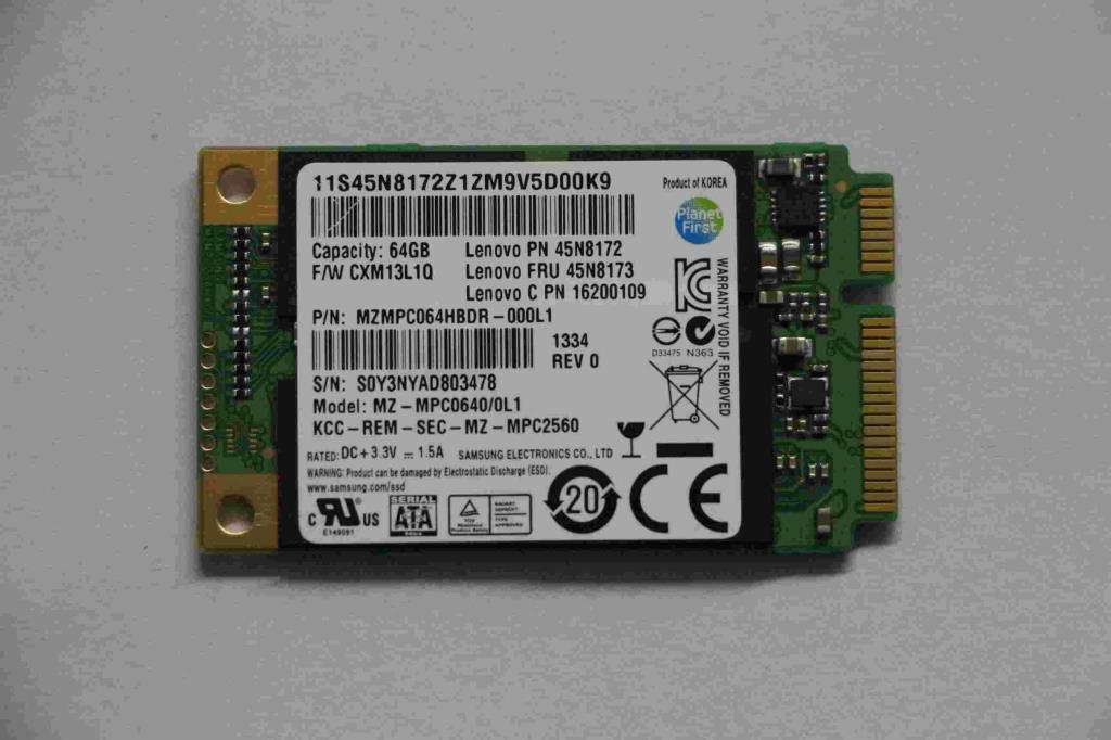 Lenovo 16200109 Hdd Ssd 64G Samsung Pm830 Msat