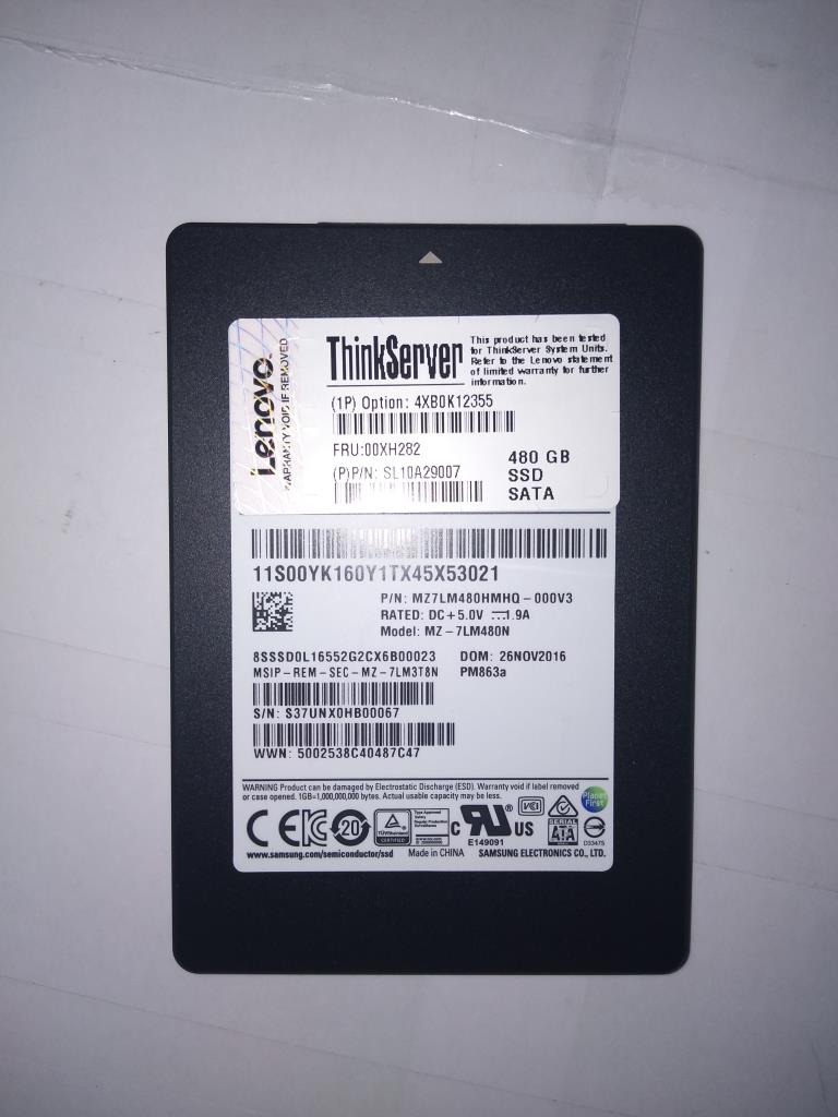 Lenovo Ssd Asm Nhs 480Gb 6Gb Sata 2.5 - 00XH282