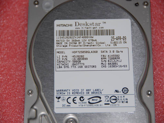 Lenovo 16003899 Hdd Sata2 500G Hdp725050Gla360