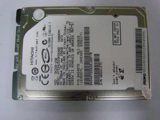 Lenovo 16003037 Wd Wd2500Bevs-22Ust0 250G 9Nb