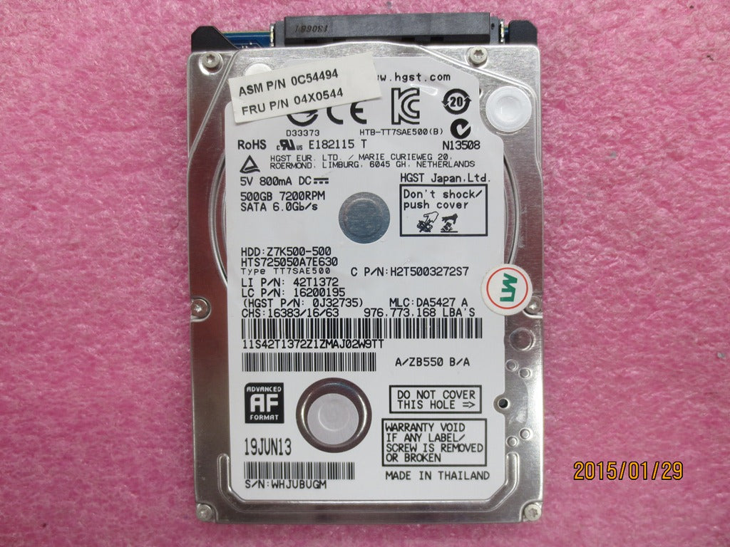 Lenovo 04X0544 Hdd 500Gb 7200Rpm 7Mm