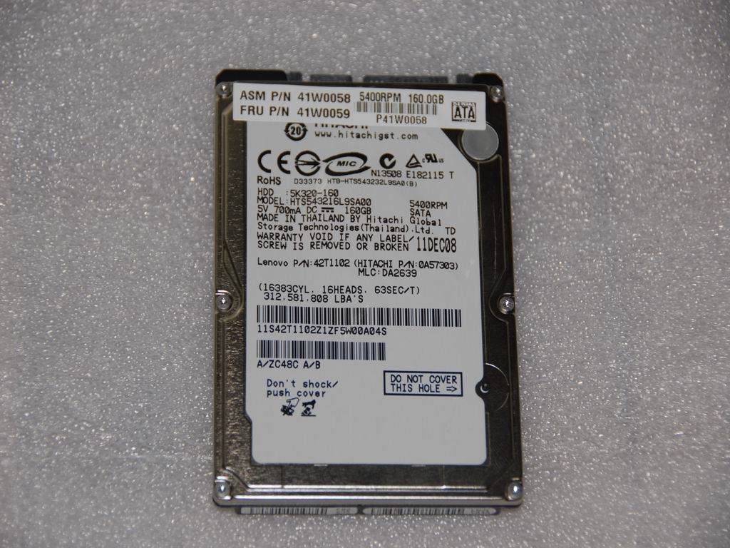 Lenovo 41W0059 Driveh Tray-Kuril1 B160 Hgst