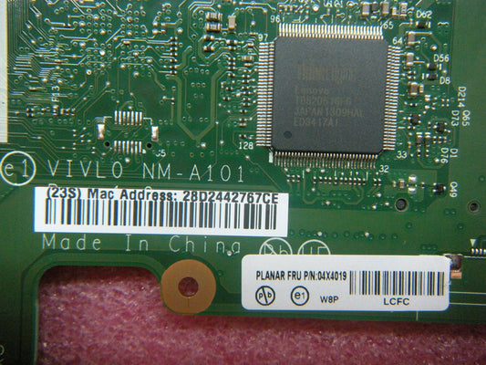 Lenovo Bdplanar W8P,I3-4010,Swg,Tpm - 04X4019