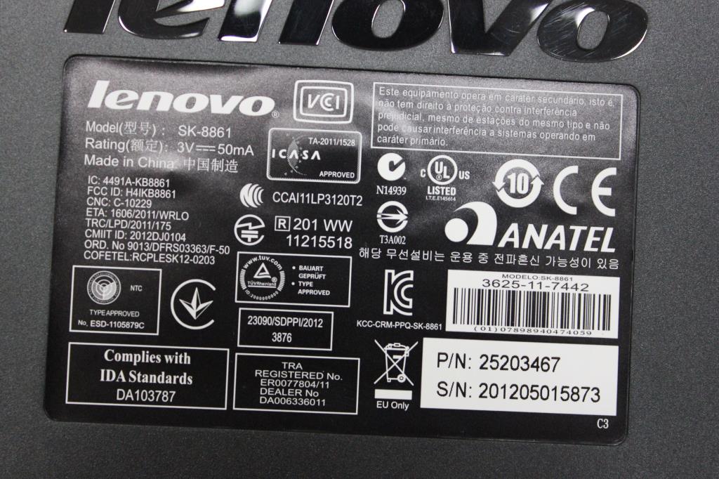 Lenovo 25203467 Kb Liteon Sk-8861(Us) S-Silk B