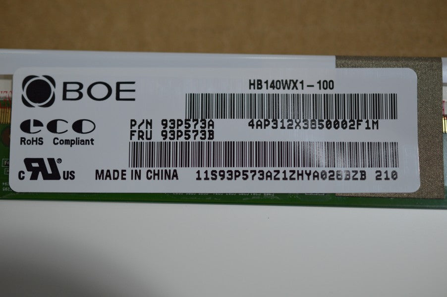 Lenovo 18200154 Lcd 14Hd Boe Hb140Wx1-100