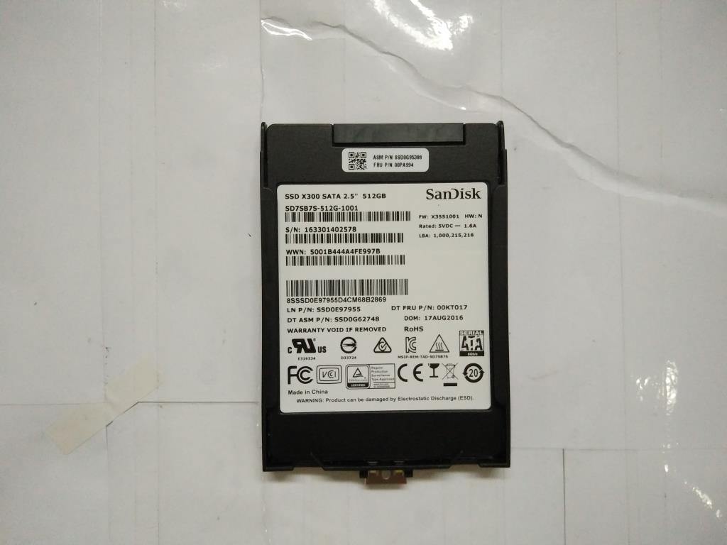 Lenovo Ssd Asm 512G,2.5-Inch ,7Mm,Sat - 00PA994