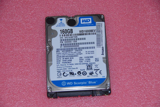 Lenovo 16004523 Hdd 160G Wd Wd1600Bevt-22A23T0