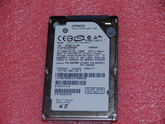 Lenovo 16004061 Hitachi Hts545016B9A300 160G 9