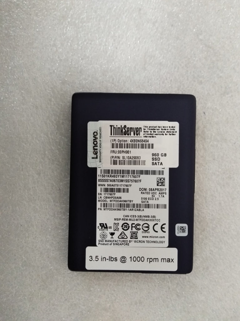Lenovo Nhs 960Gb 6Gbps Sata 2.5-Inch - 00PH901