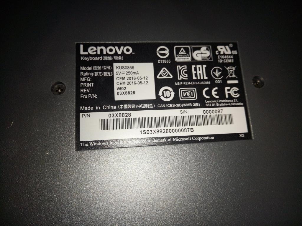 Lenovo Kb Keyboards External - 03X8828
