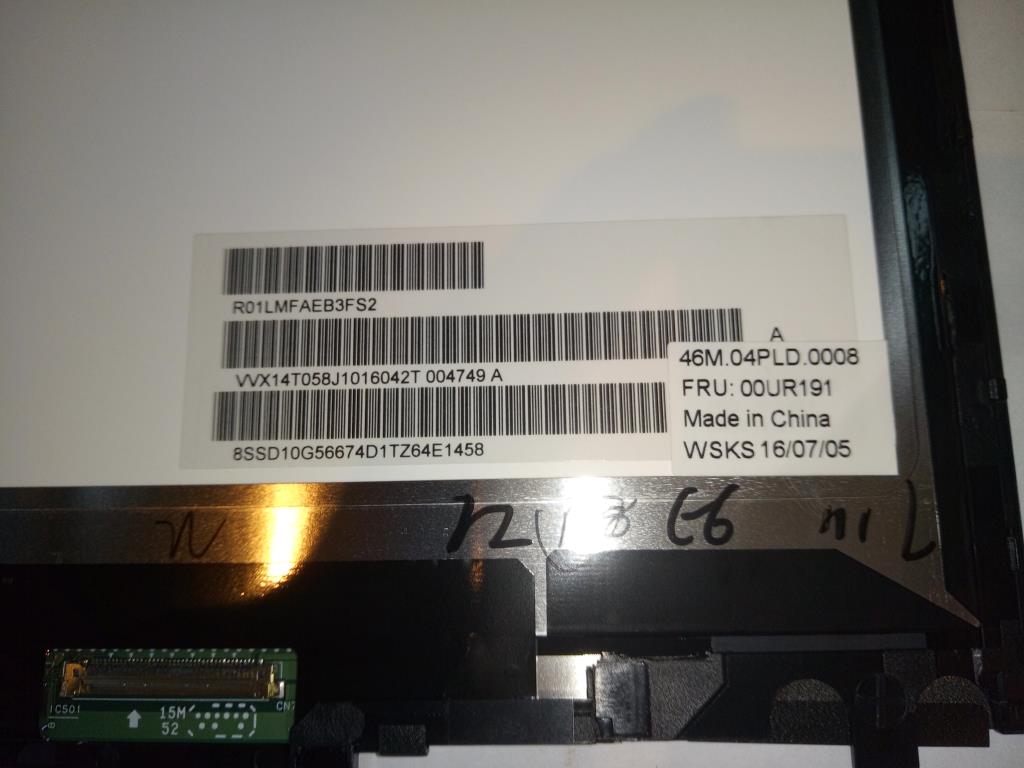 Lenovo 00UR191 Assembly Tft Lcd 14 Wqhd Th Pa