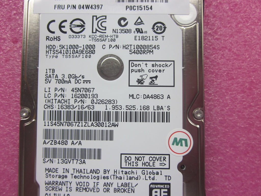 Lenovo Hd Hard Drives - 04W4397