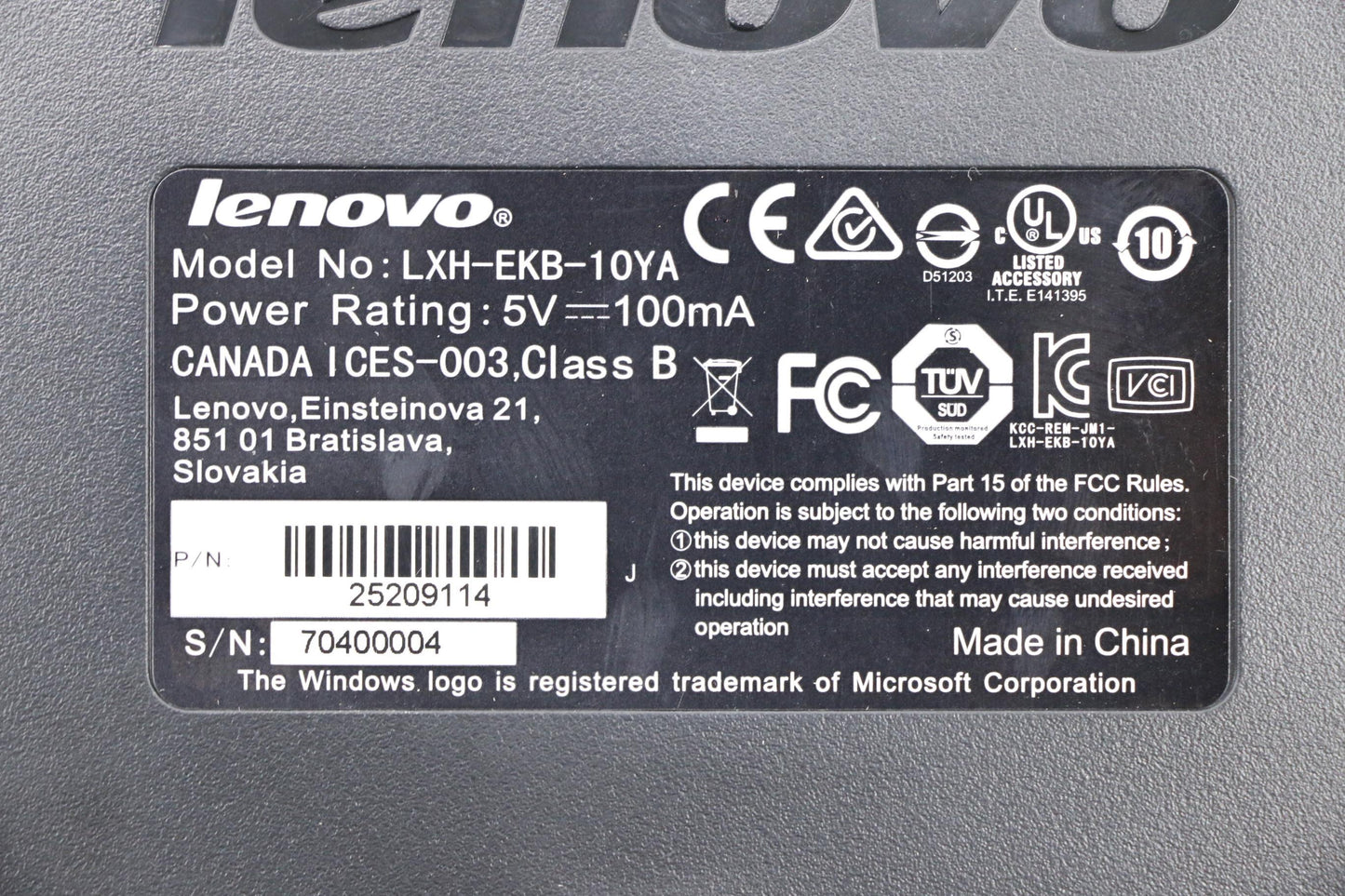 Lenovo Kb Keyboards External - 25209114