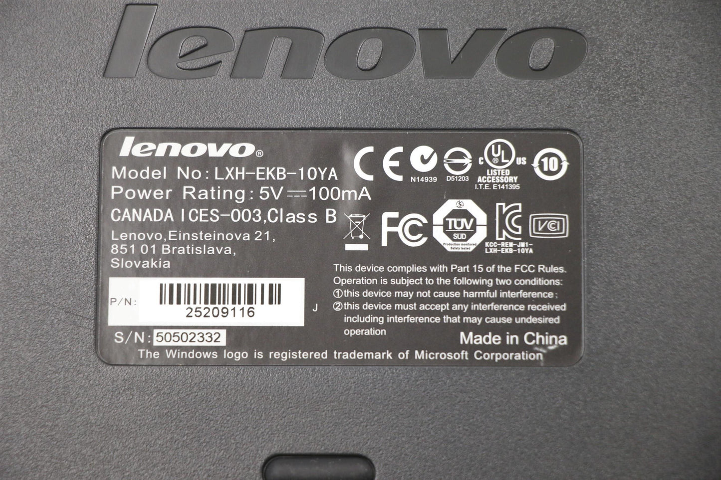 Lenovo Kb Keyboards External - 25209116