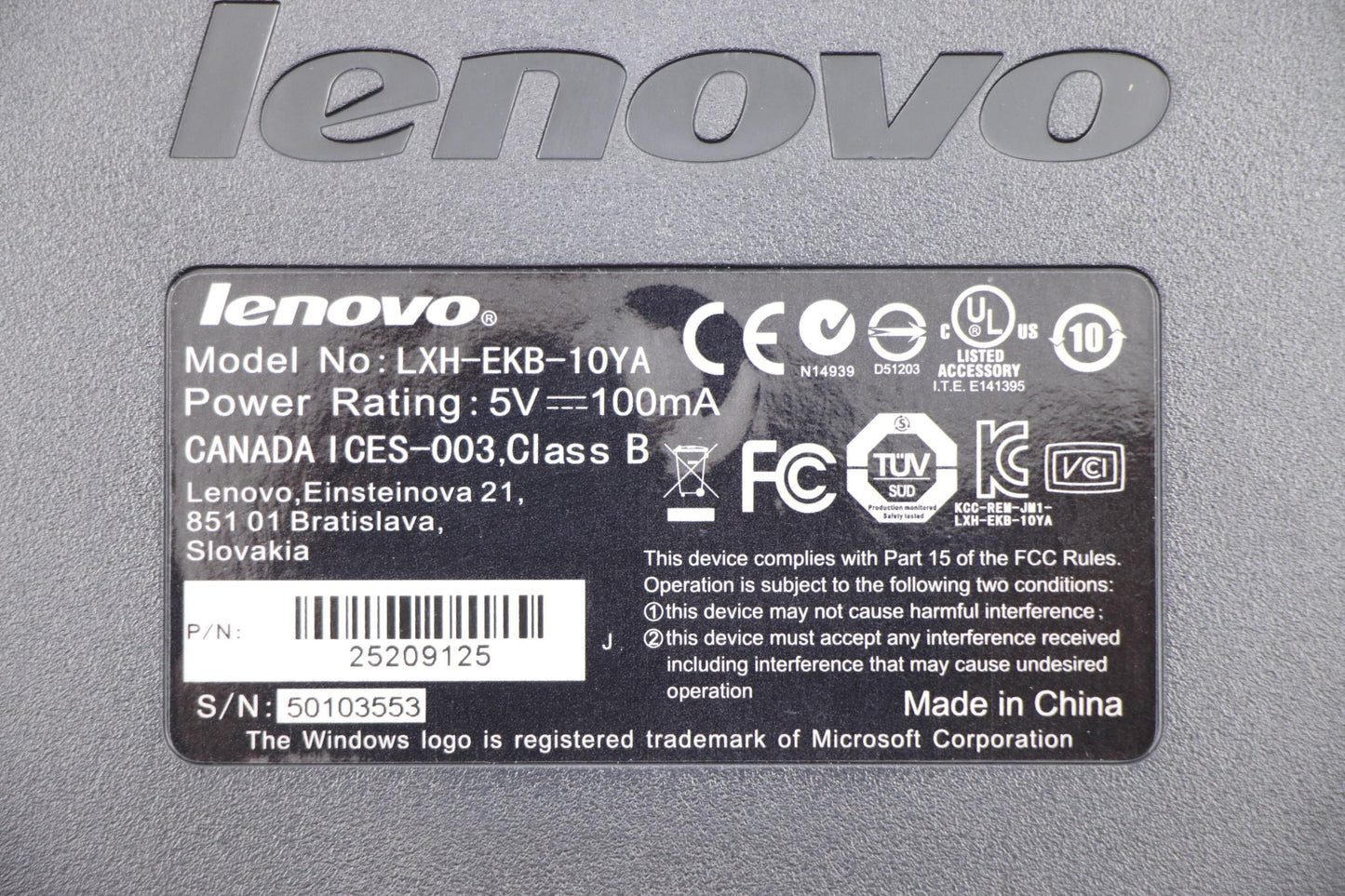 Lenovo Kb Keyboards External - 25209125