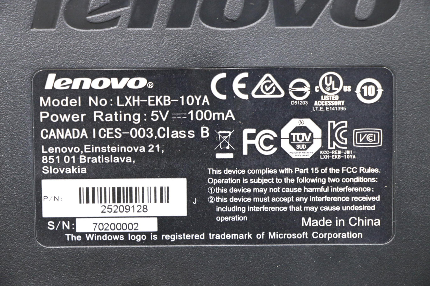 Lenovo 25209128 Kb Keyboards External