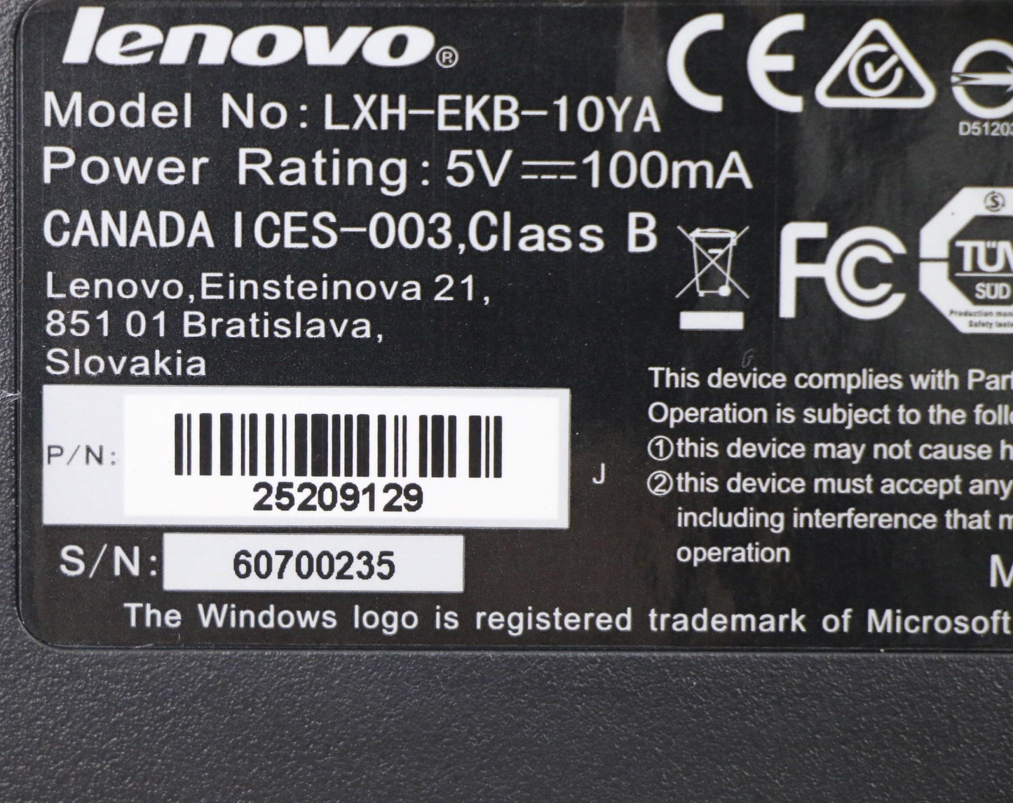 Lenovo Kb Keyboards External - 25209129