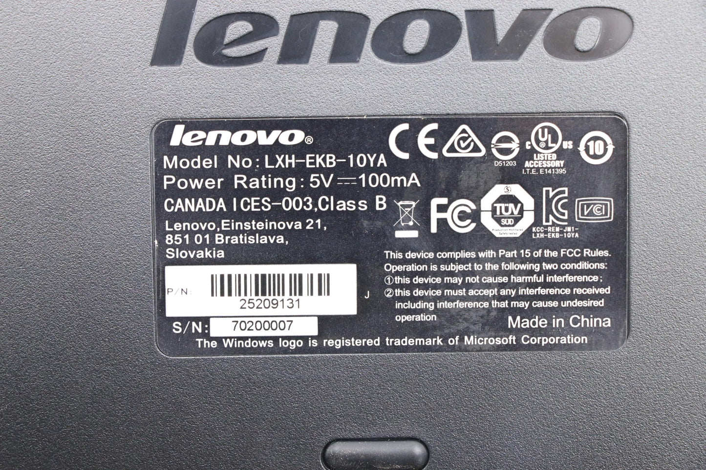 Lenovo Kb Keyboards External - 25209131