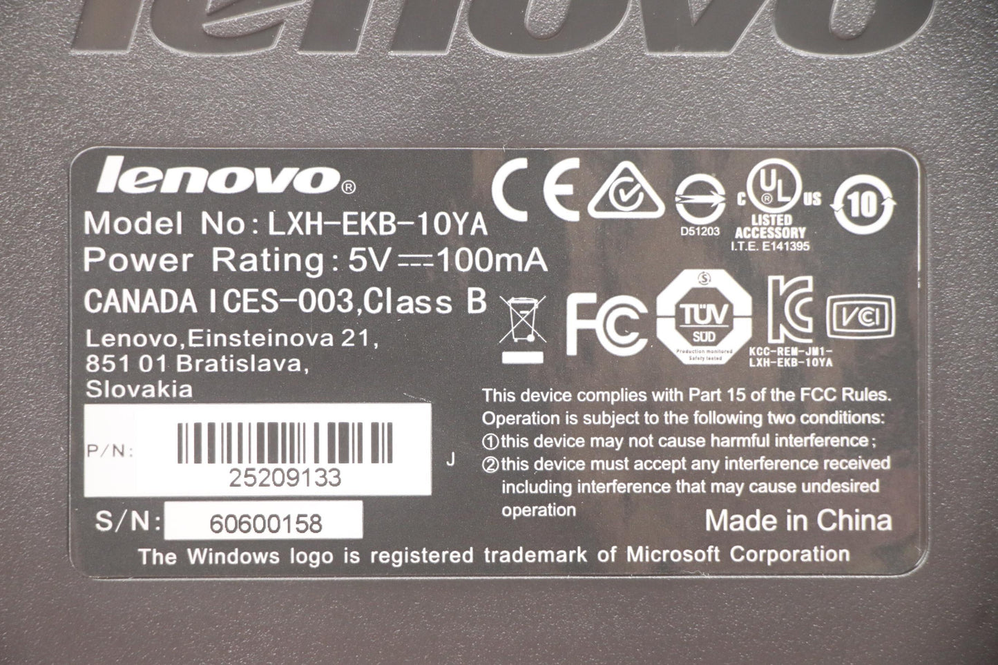 Lenovo Kb Keyboards External - 25209133