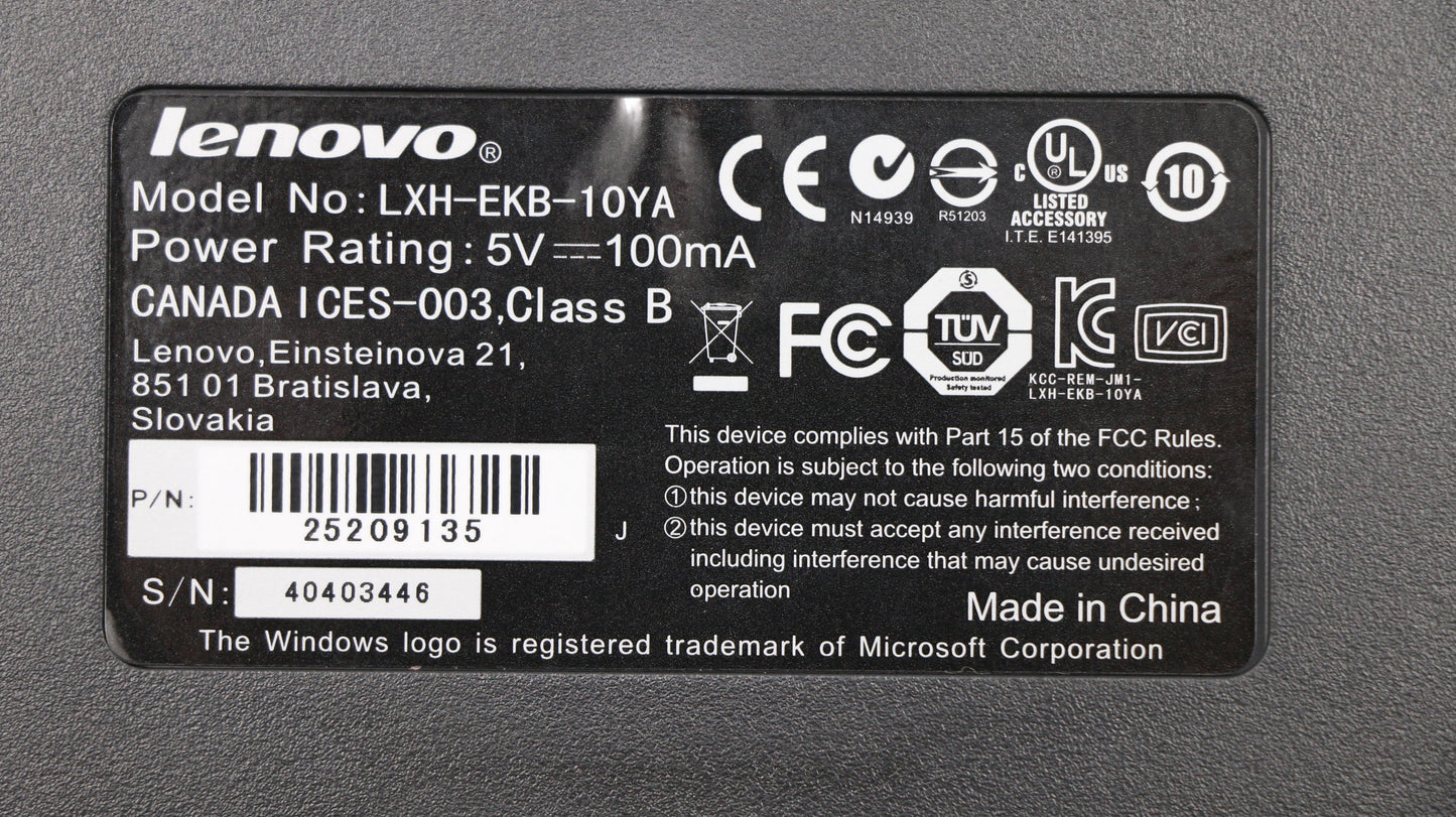 Lenovo Kb Keyboards External - 25209135