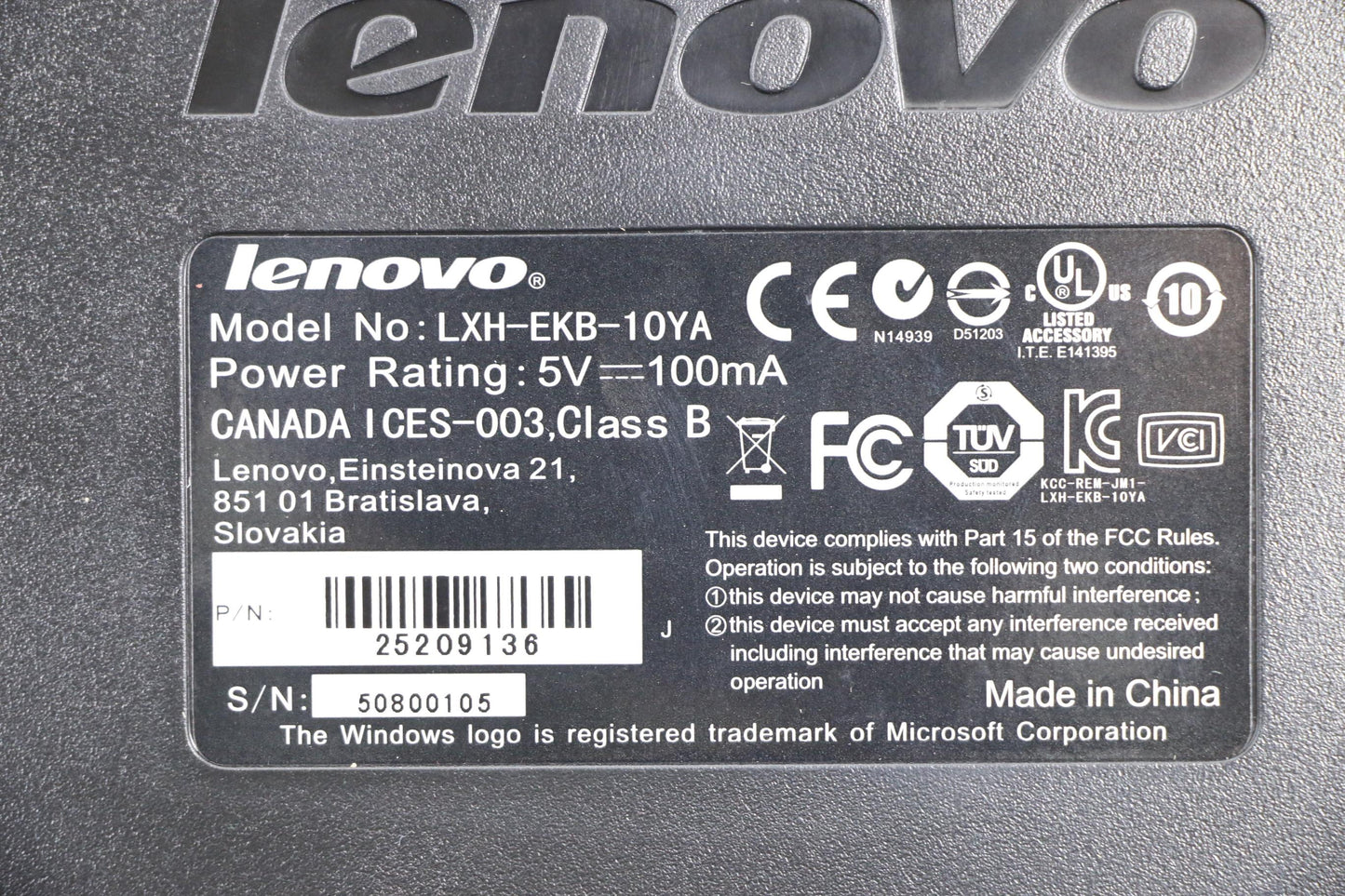 Lenovo 25209136 Kb Keyboards External