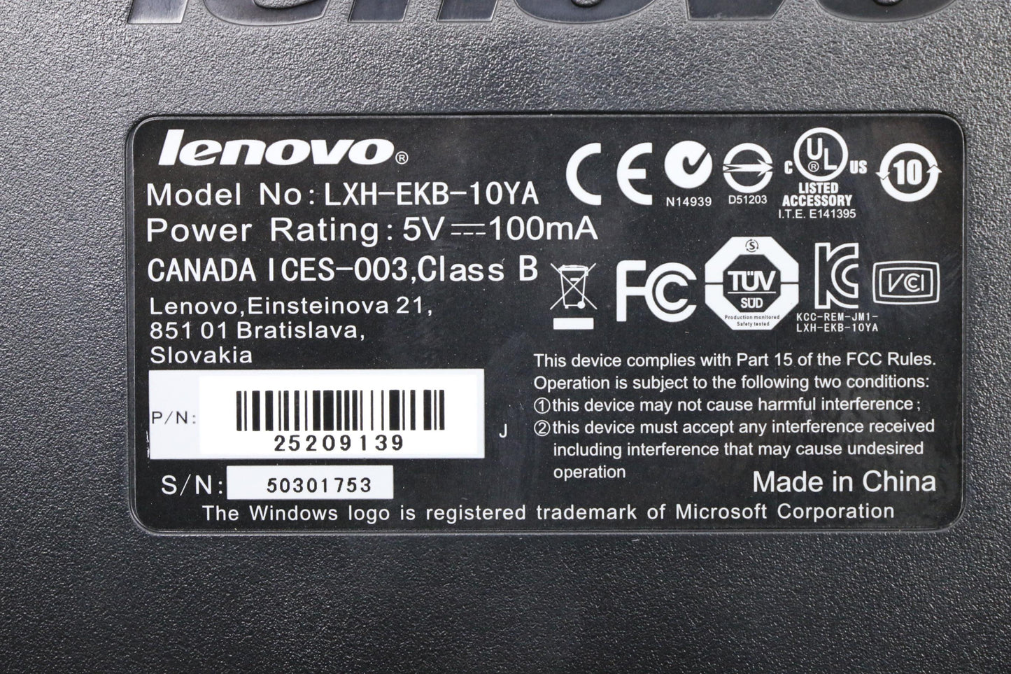 Lenovo 25209139 Kb Keyboards External