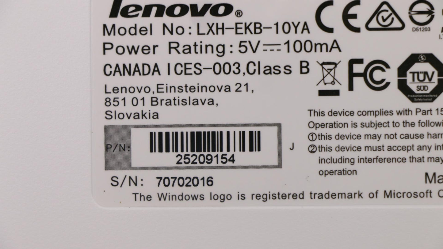 Lenovo Kb Keyboards External - 25209154