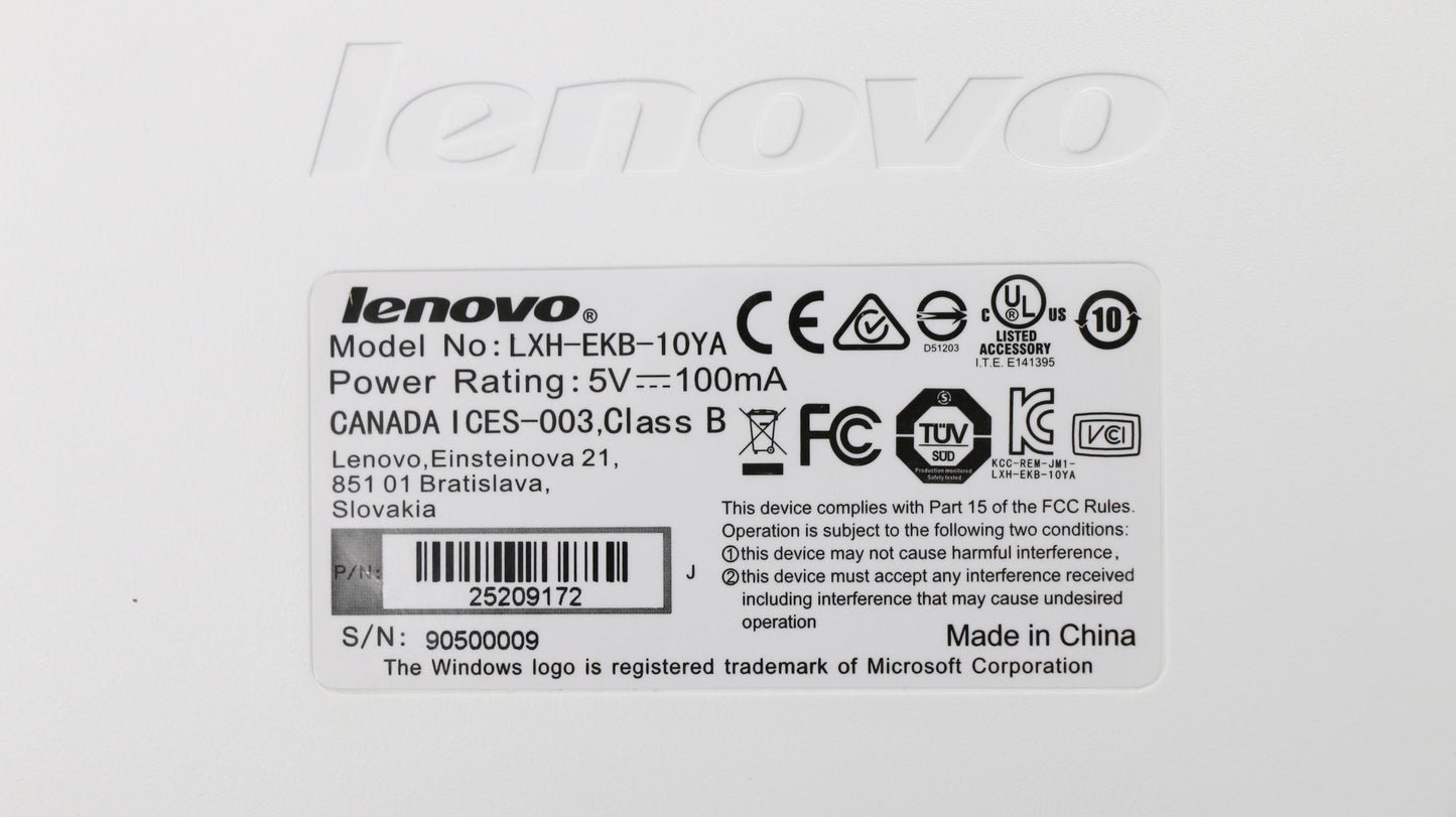 Lenovo Kb Keyboards External - 25209172