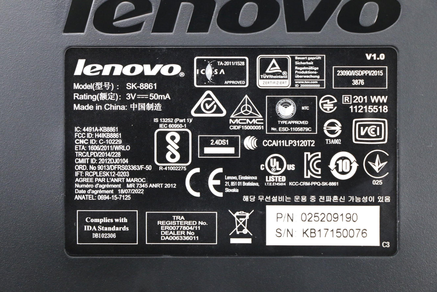 Lenovo Kb Keyboards External - 25209190