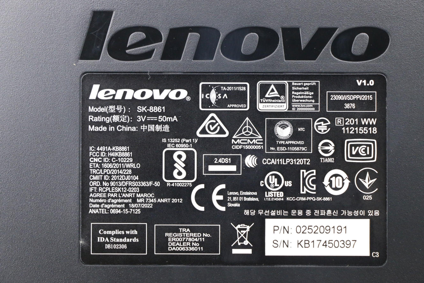 Lenovo Kb Keyboards External - 25209191
