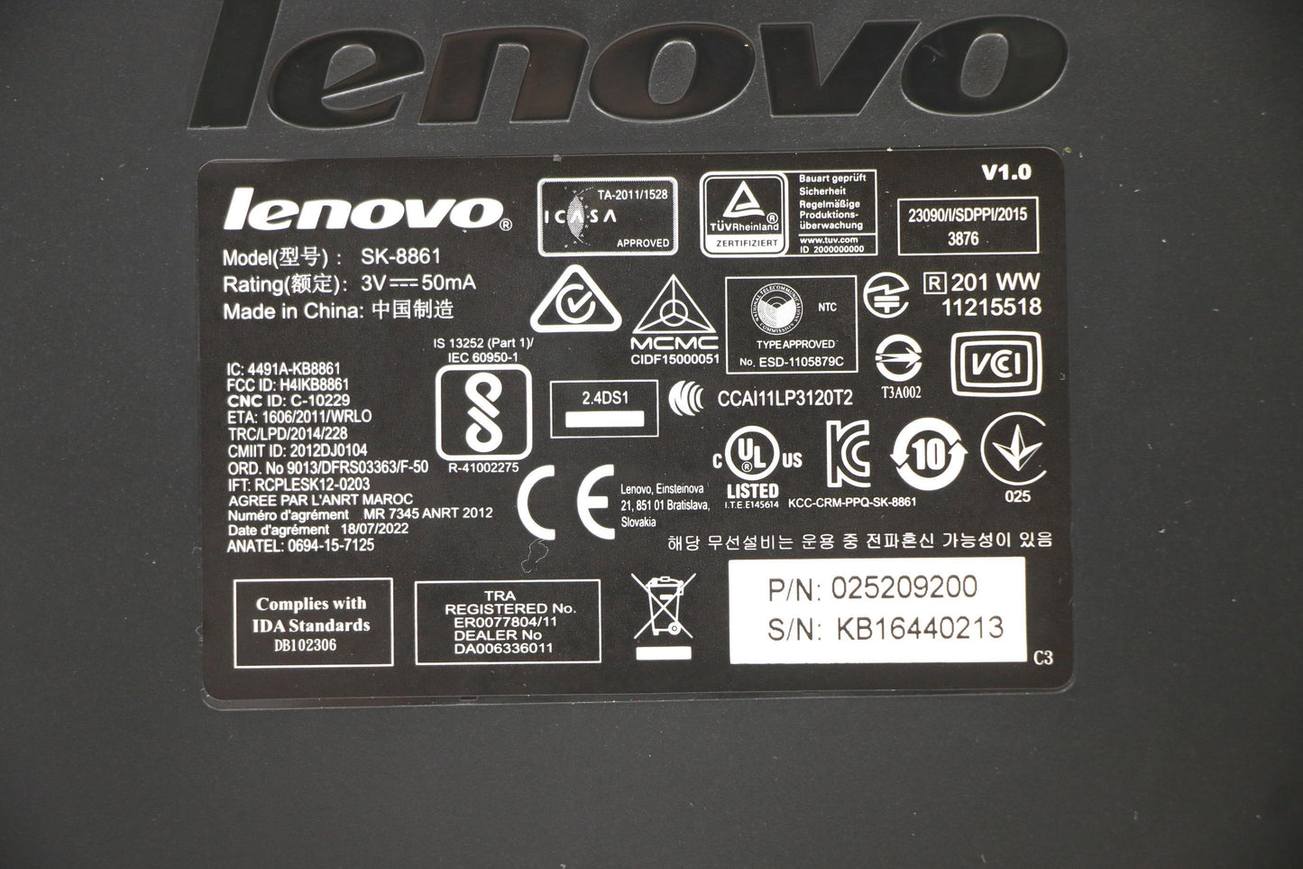 Lenovo 25209200 Kb Keyboards External