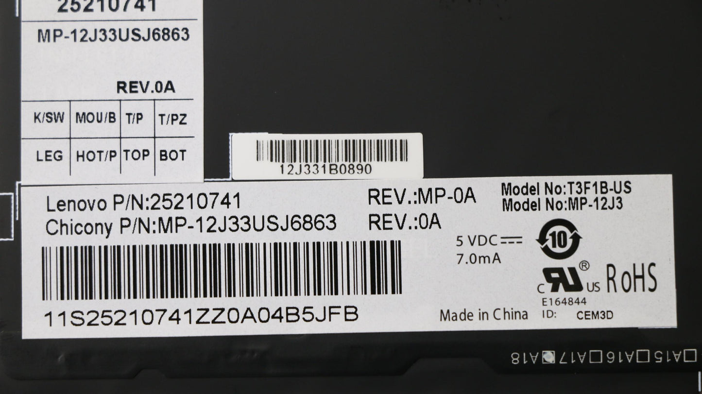 Lenovo Keyboard Ccyt3F1Busb84Keyblkkg - 25210741