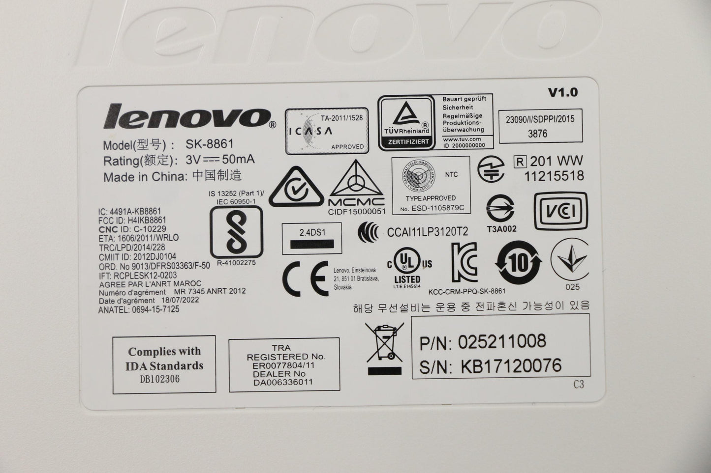 Lenovo Ki Keyboards Internal - 25211008