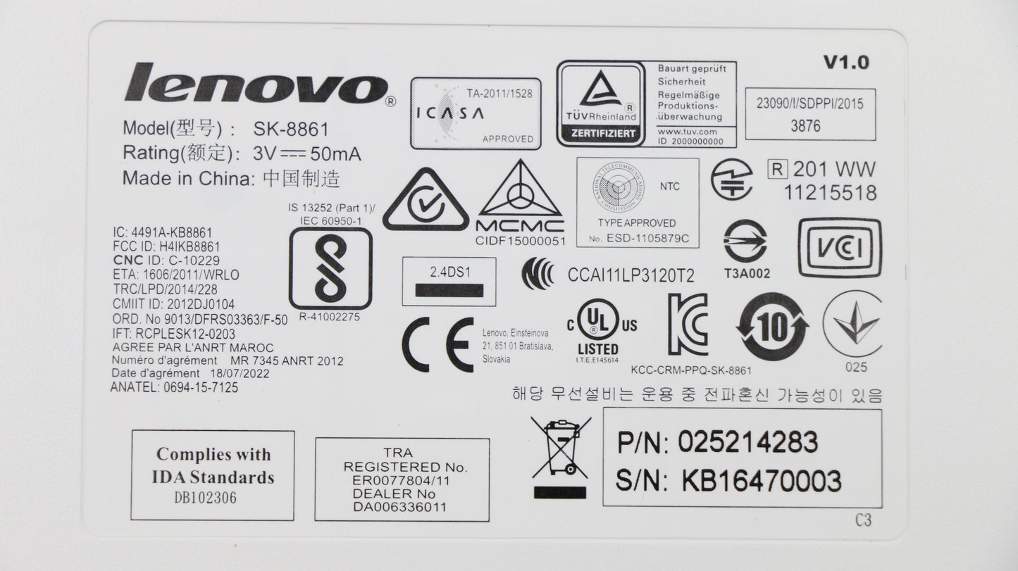 Lenovo Kb Keyboards External - 25214283