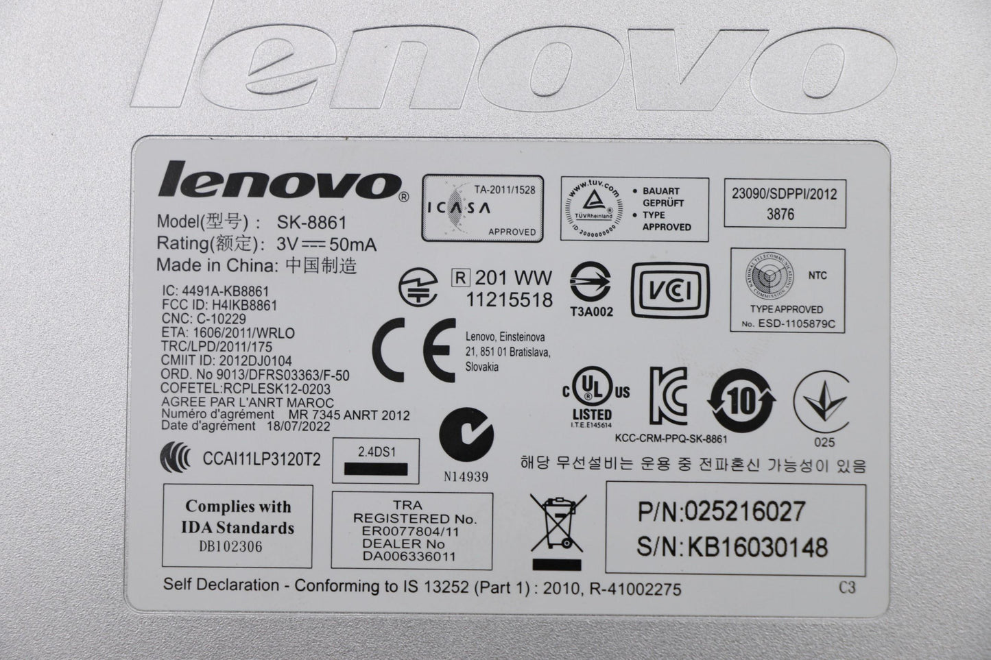 Lenovo Kb Keyboards External - 25216027