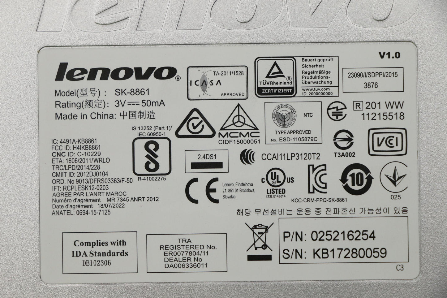 Lenovo Kb Keyboards External - 25216254
