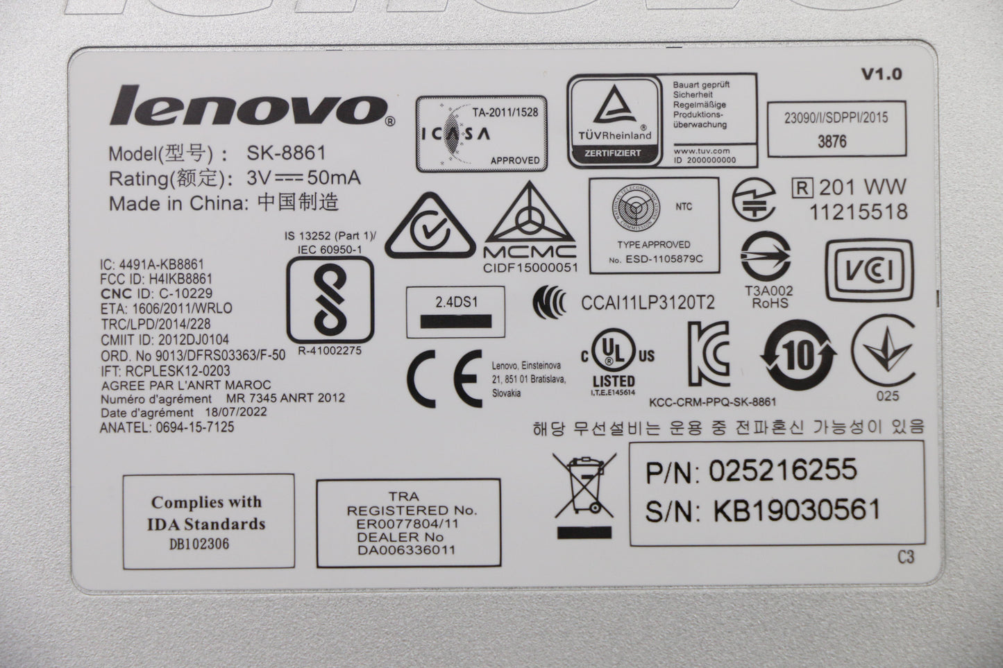 Lenovo Kb Keyboards External - 25216255