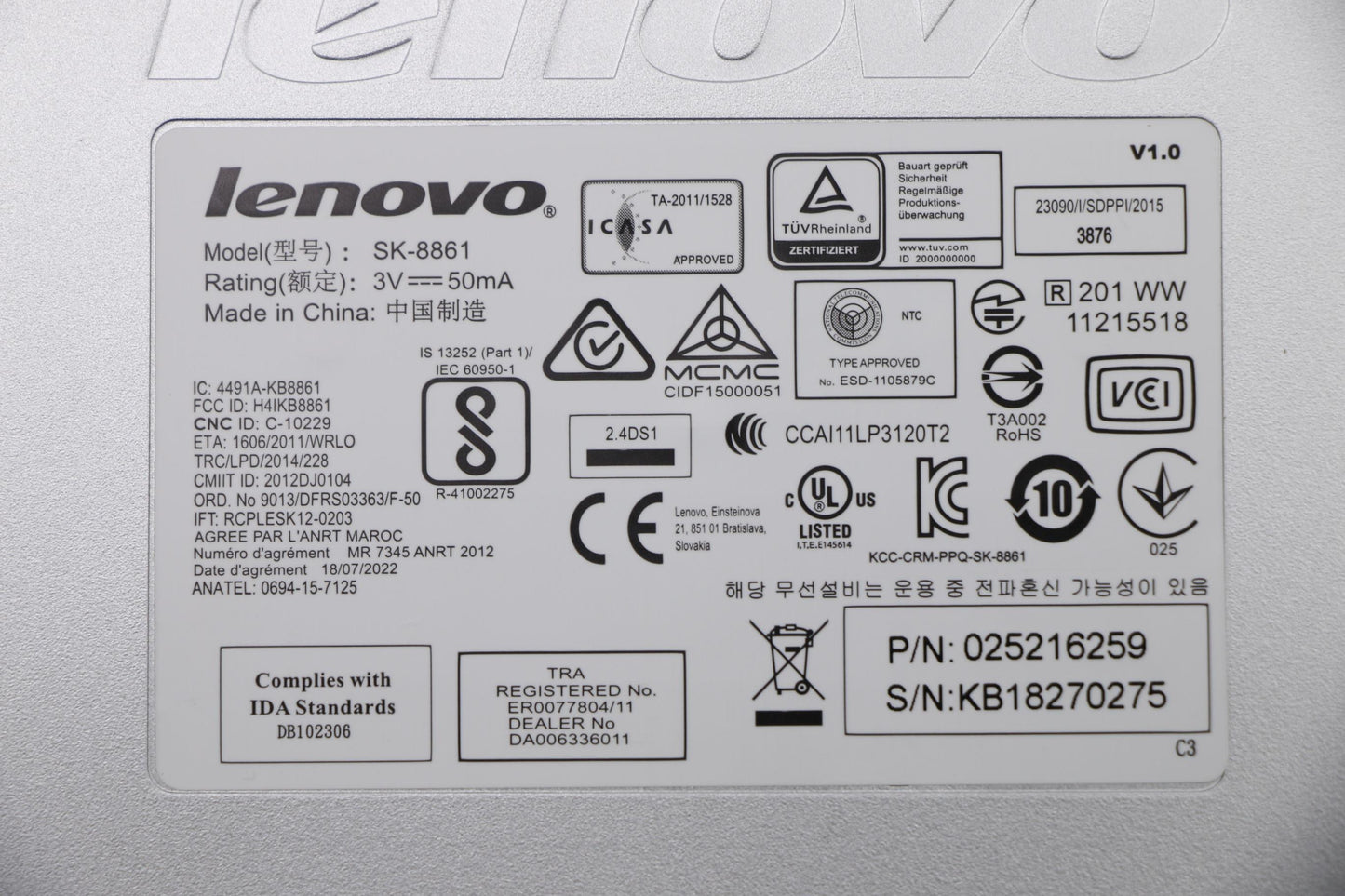 Lenovo Kb Keyboards External - 25216259