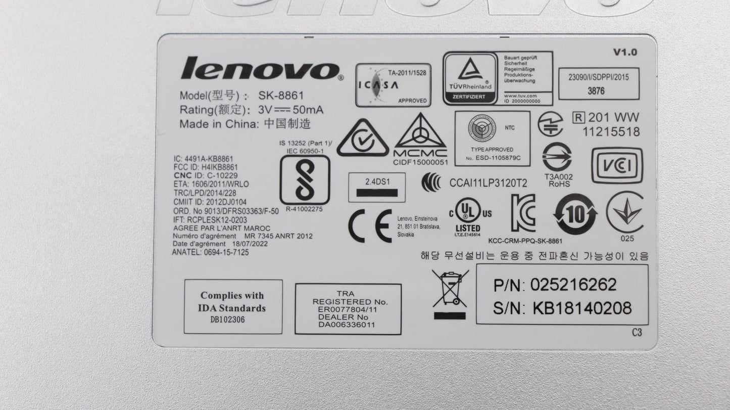 Lenovo 25216262 Kb Keyboards External