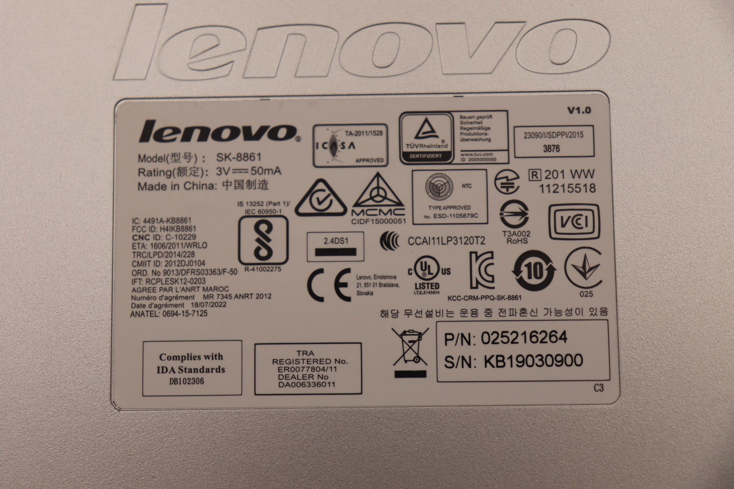 Lenovo 25216264 Kb Keyboards External