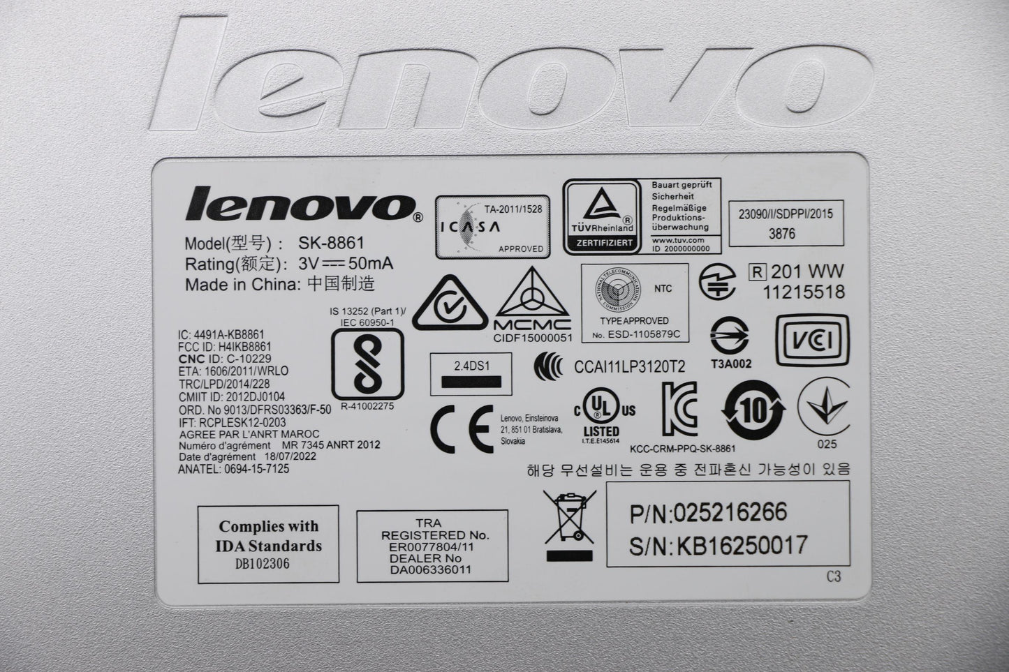 Lenovo 25216266 Kb Keyboards External