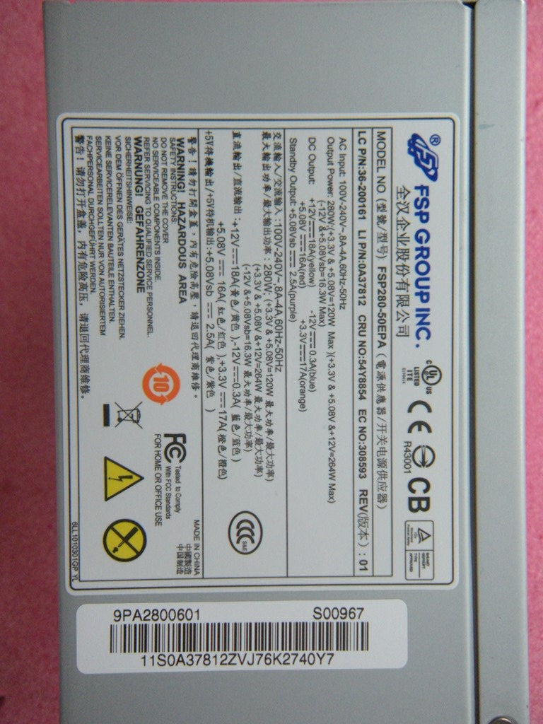 Lenovo Fru-Psucru,Atx280W85 Psu - 54Y8854