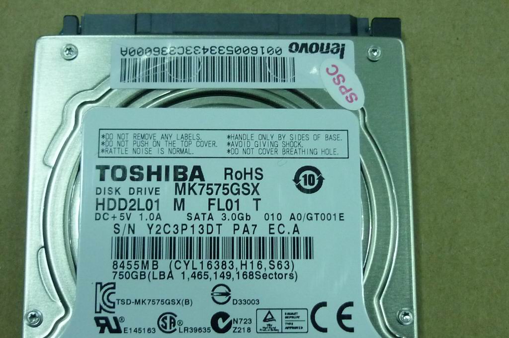 Lenovo 16005334 Hdd 750G 5400Rpm Toshiba Mk757