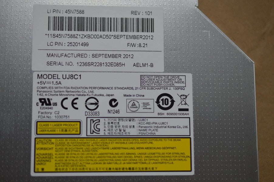 Lenovo 25201499 Dvd-Rw Drive Panasonic Uj8C1 S