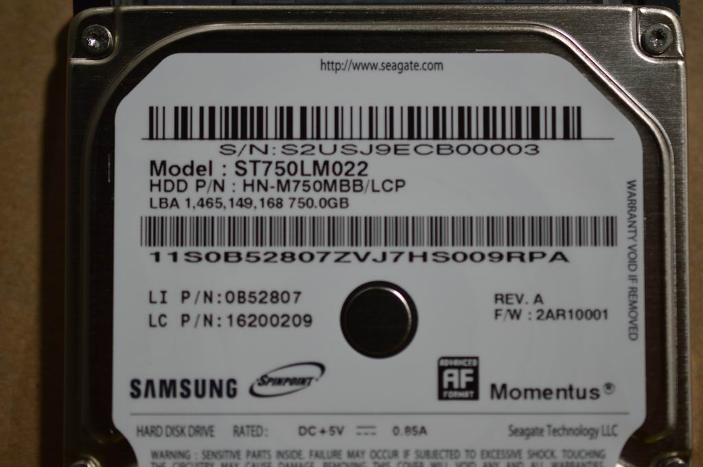 Lenovo 16200209 Hdd St750Lm022 5.4K 9.5 750G