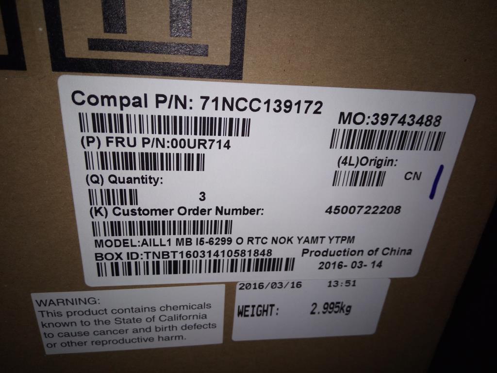 Lenovo Pl System Boards - 00UR714