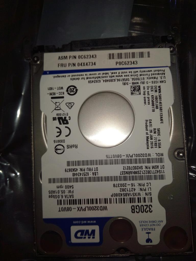 Lenovo Hard Drive Hdd Sata 320G 5400R - 04X4734