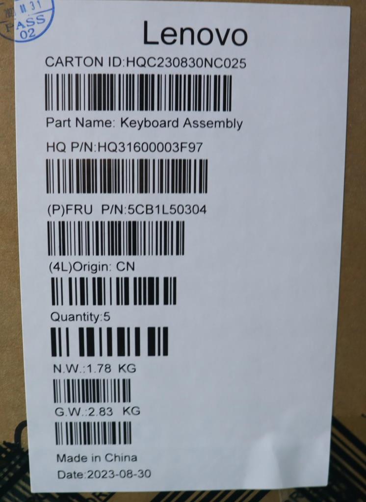 Lenovo Cover Upper Case Assembly Bel - 5CB1L50304
