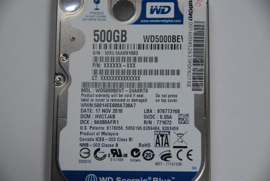 Lenovo 16004526 Wd Wd5000Bevt-22A0Rt0 5400Rpm5